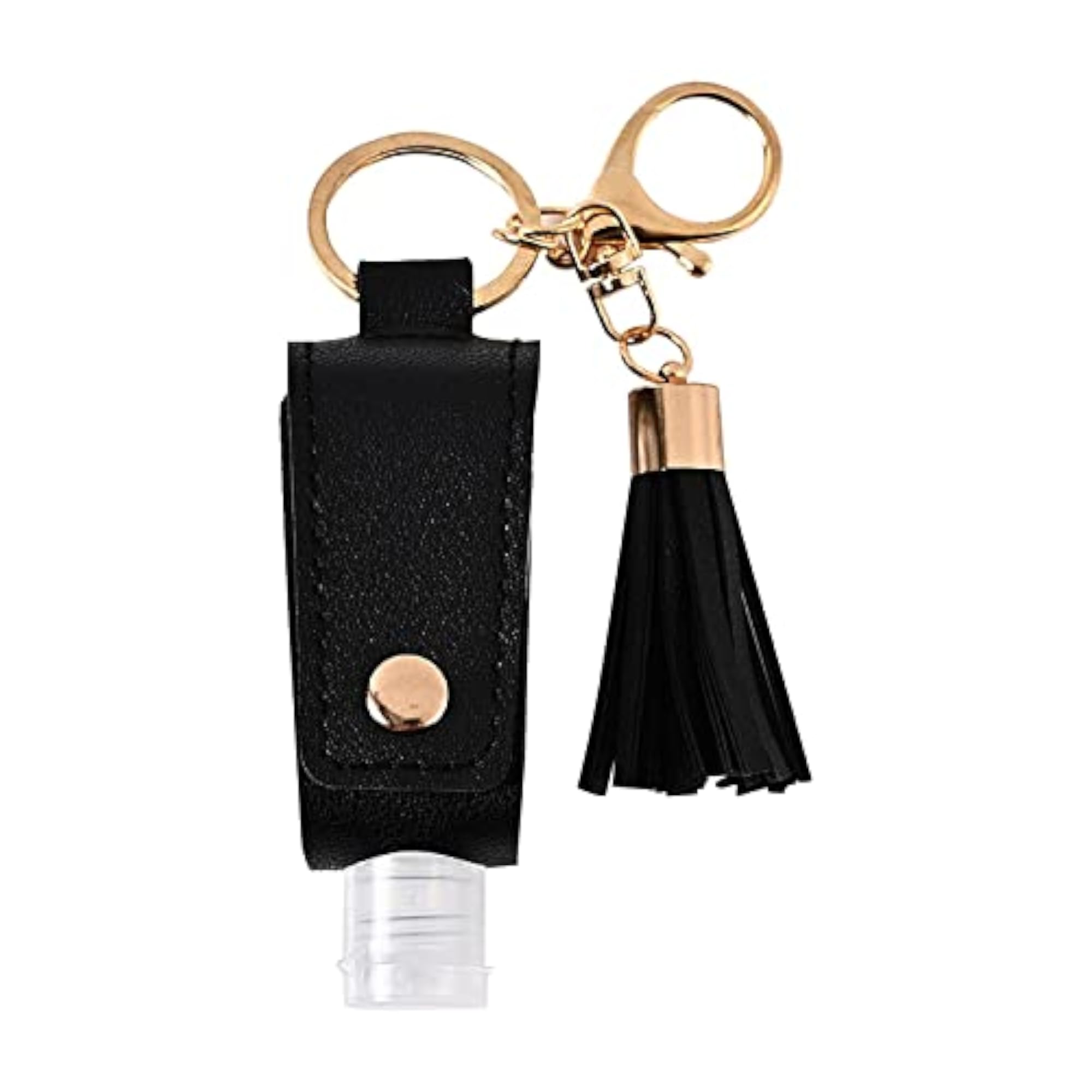 30ML Empty Bottle Refillable Hands Sanitizer Keychain Holder Pouch Black